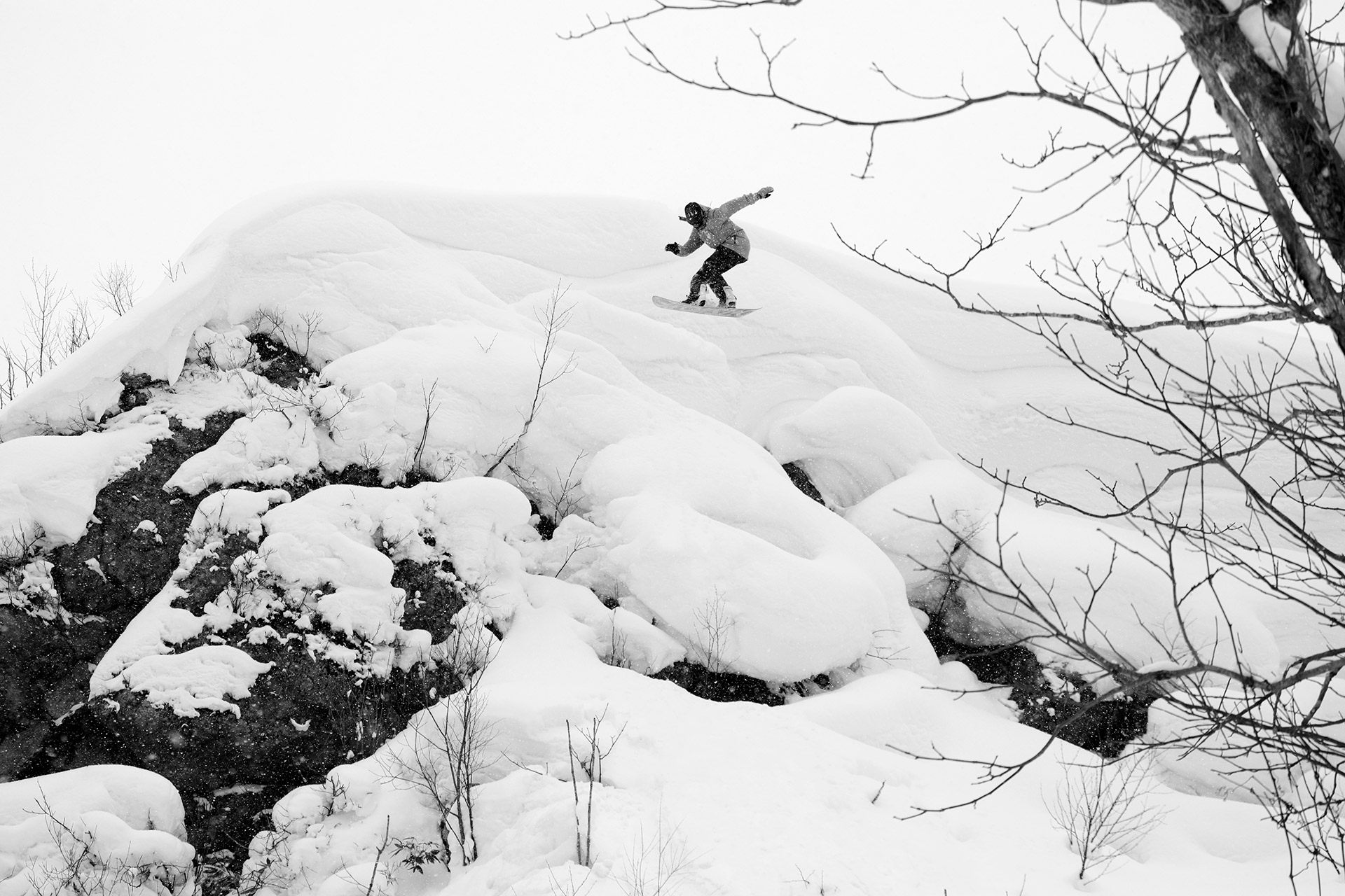 Dropping a pillowed rock face