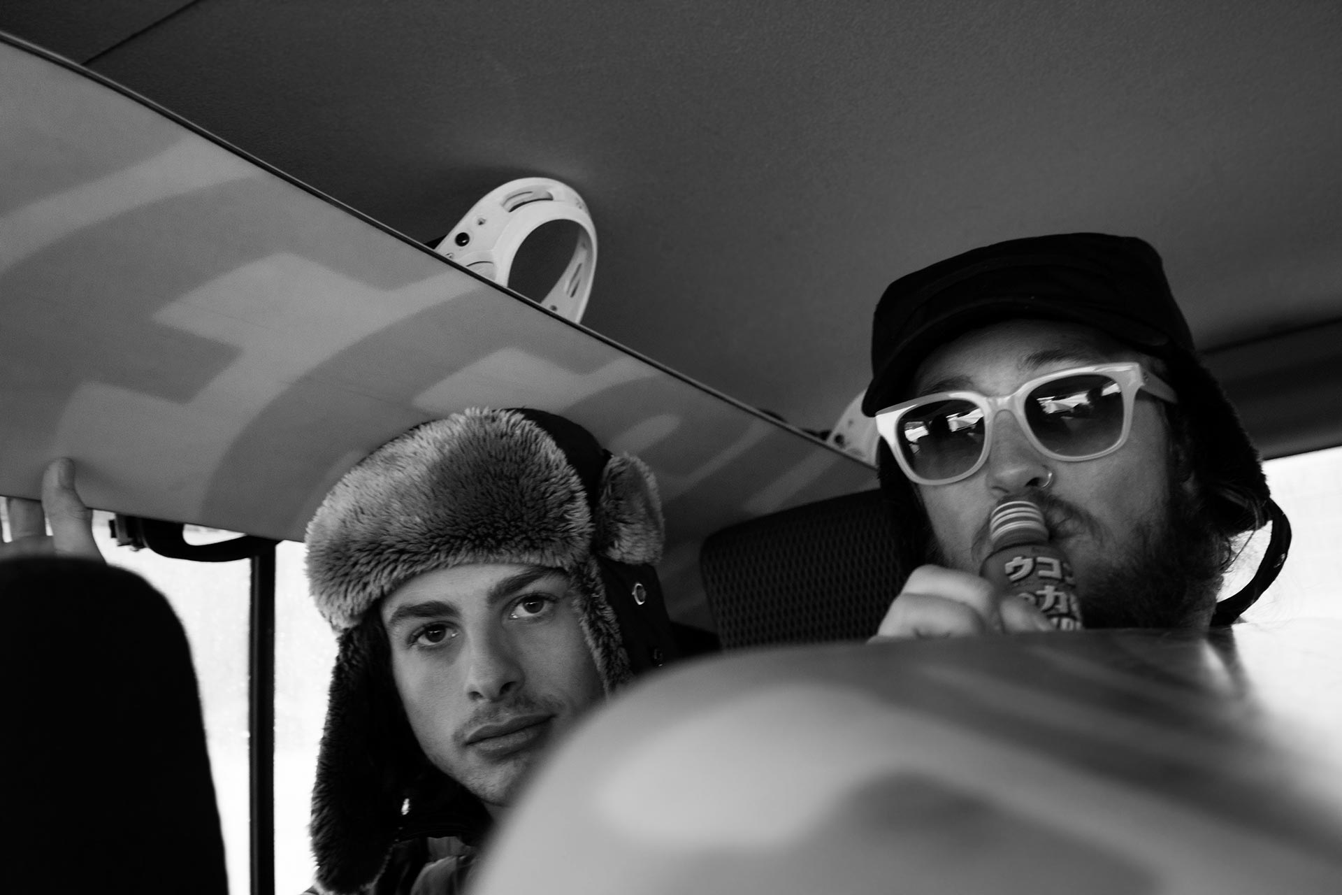 Boards overhead, ukon in hand, on the road