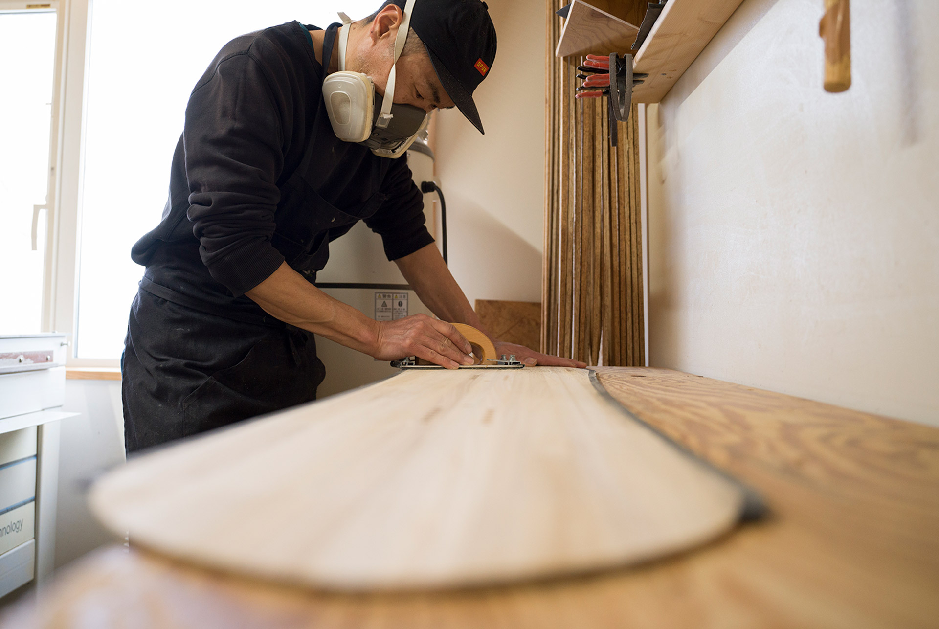 Working the binding insert positions into a raw wood core