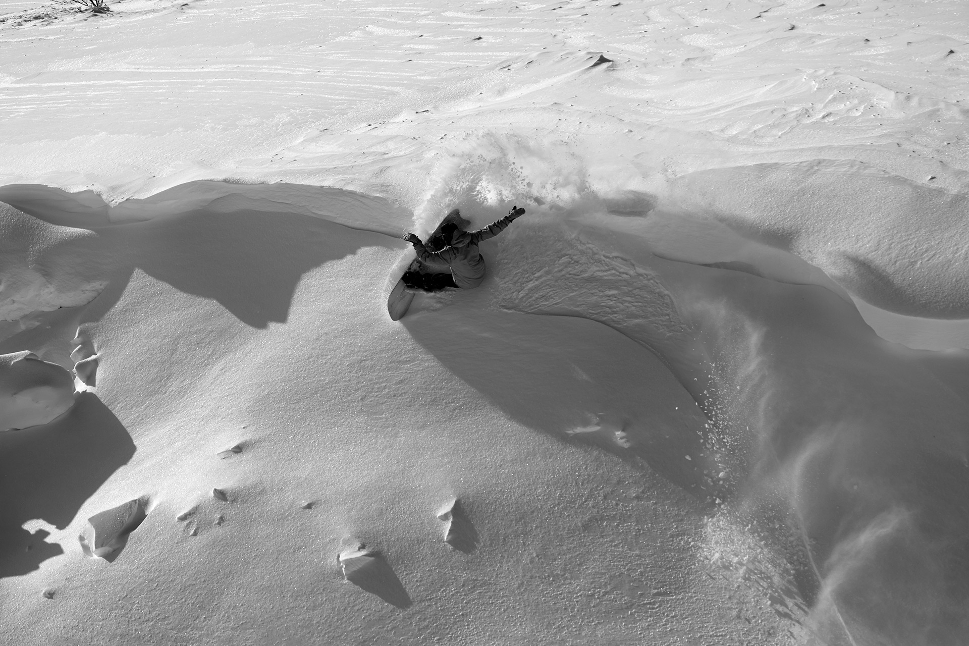 Jake McCarthy riding the Cabin Fever 158cm
